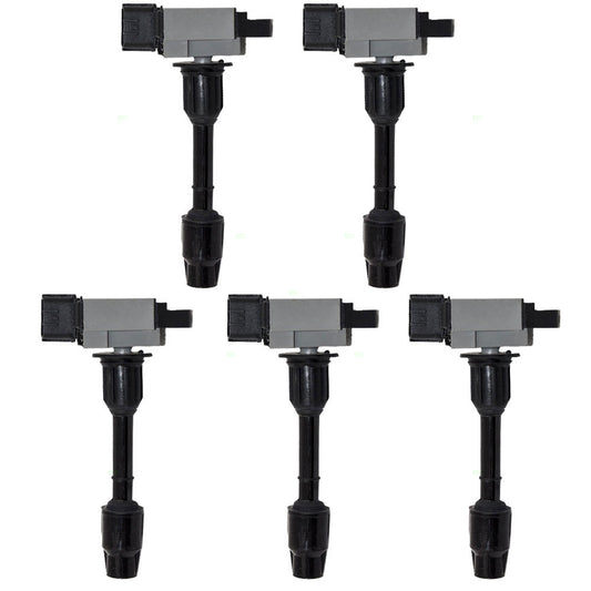 Brock Replacement for 5 Piece Set Ignition Spark Plug Coils Compatible with 01 Pathfinder SUV 224484W010 224484W011