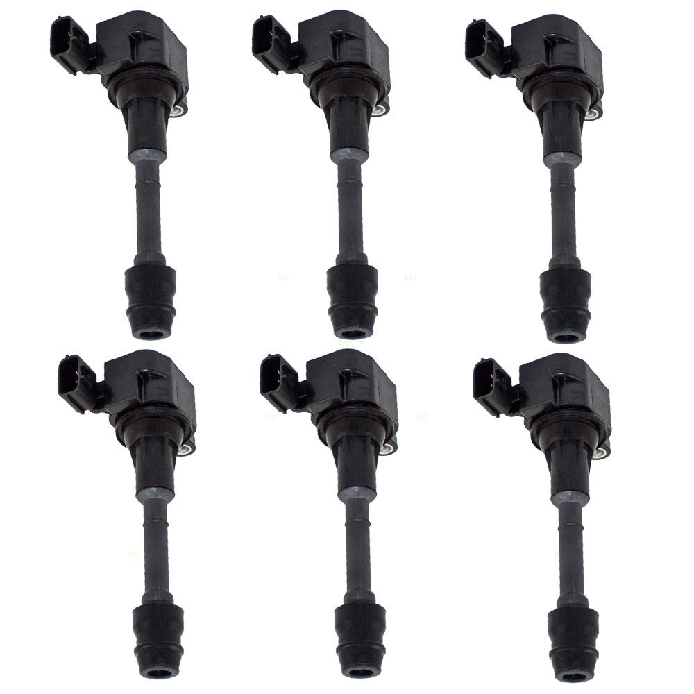 Brock Replacement 6 Piece Set Ignition Spark Plug Coils Compatible with 2003-2008 FX35 SUV 3.5L 22448-AL615