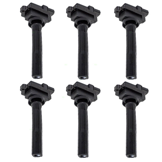 Brock Replacement 6 Piece Set Ignition Spark Plug Coils Compatible with Various Models 91177574 33410-77E22