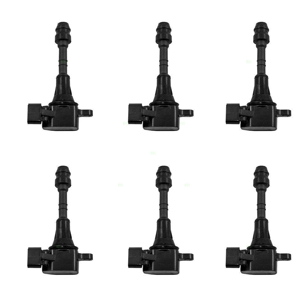 Brock Replacement for 6 Piece Set Ignition Spark Plug Coils Compatible with 02-08 Maxima Pickup Truck SUV 6 cyl 22448-8J11C 22433-8J11C