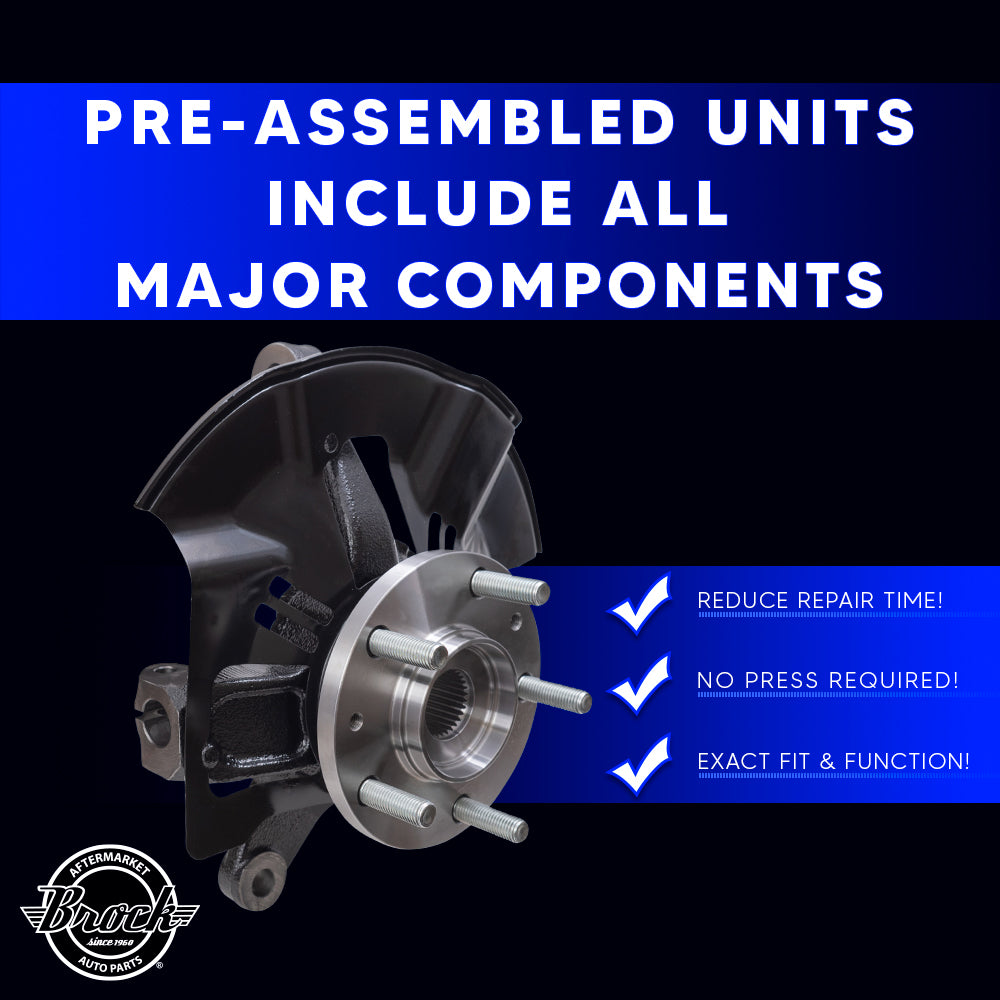 Brock Aftermarket Replacement Front Driver Left Passenger Right Loaded Steering Knuckle Assembly Set Compatible with 2007-2015 Mazda CX-9