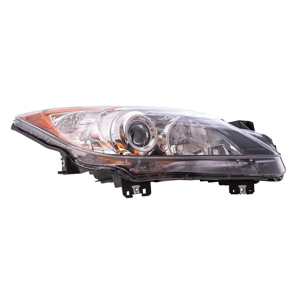 Brock Replacement Passengers Halogen Combination Headlight Headlamp Chrome Projector Bezel Compatible with 3 BBM4510K0K