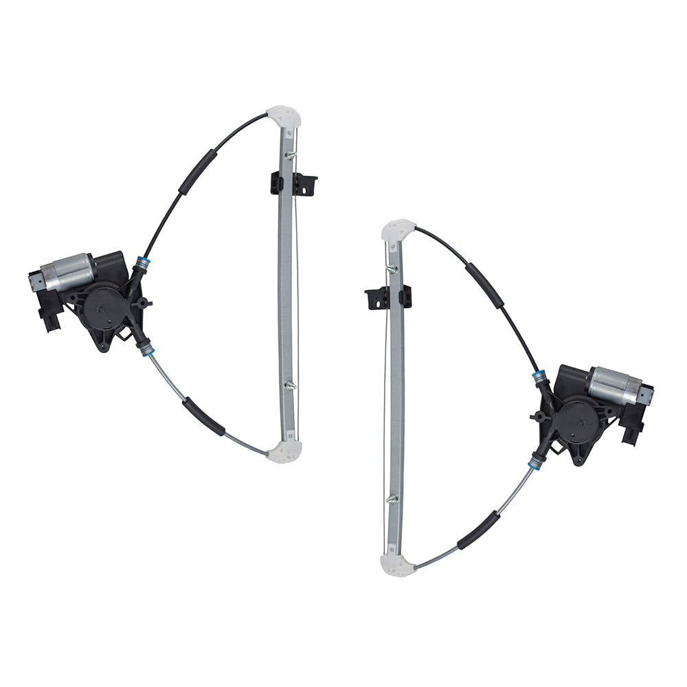 Brock Replacement Pair Set Rear Power Window Lift Regulators w/ Motors Assemblies Compatible with 04-09 Mazda3 BP4K-73-590E BP4K-72-590E