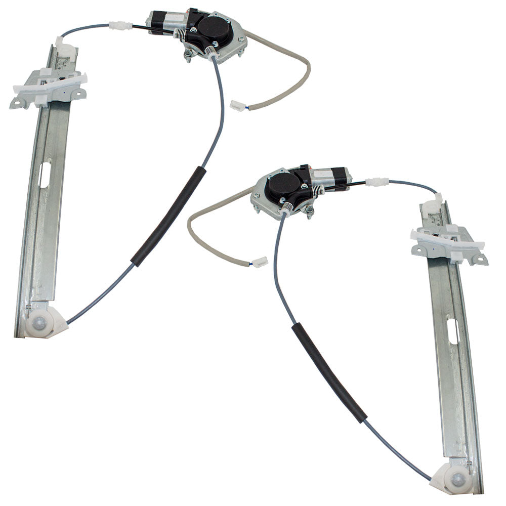 Brock Replacement Driver and Passenger Rear Power Window Lift Regulators with Motors Assemblies Compatible with 00-06 Van LC62-73-590A LC62-72-590A