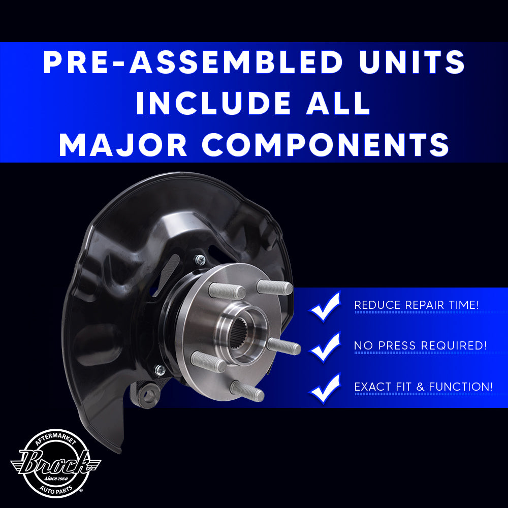 Brock Aftermarket Replacement Front Driver Left Passenger Right Loaded Steering Knuckle Assembly Set Compatible with 2003-2008 Toyota Corolla