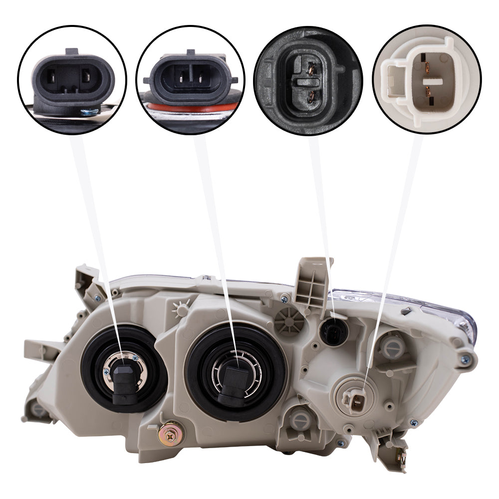 Brock Replacement Driver and Passenger Headlights Headlamps with Clear Lens Compatible with Camry 81150-06500 81110-06500