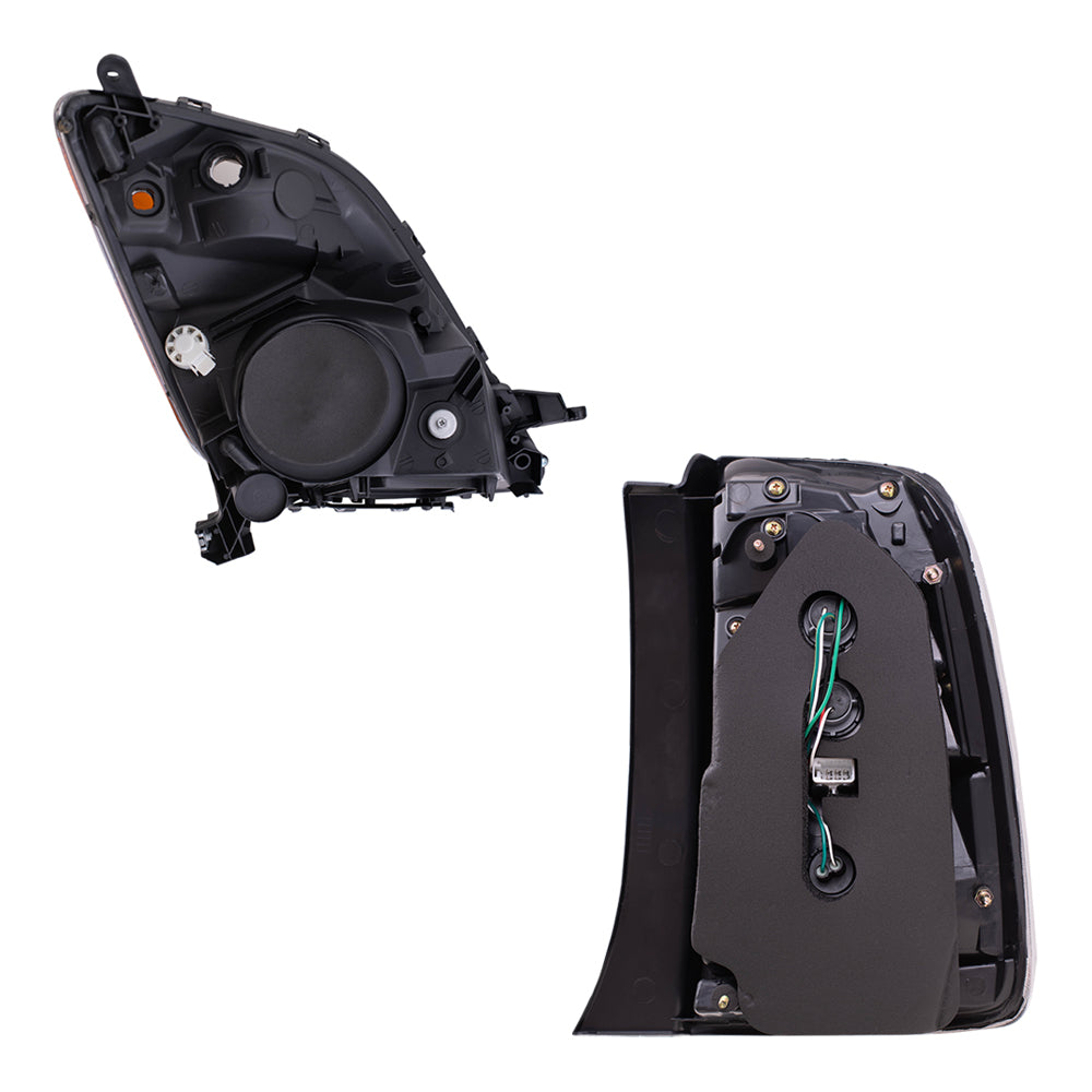 Brock Replacement Headlights with Tail Lights Compatible with 2006 2007 2008 2009 Prius
