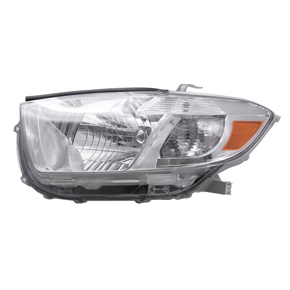 Brock Replacement Drivers Headlight Headlamp with Clear Lens Compatible with 2008-2010 Highlander SUV 8117048460