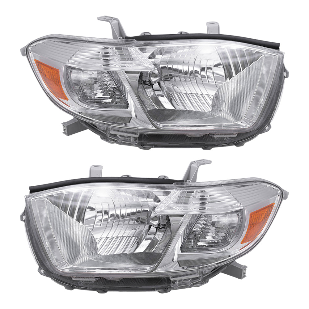 Headlight for 2008-2010 Highlander Exc Sport w/ Clear Lens Japan Built 8117048460 Set TO2502176