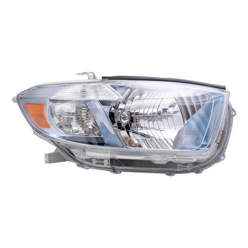 Brock Replacement Driver and Passenger Headlights Headlamps Compatible with 2008-2010 Highlander Hybrid SUV 8117048480 8113048490