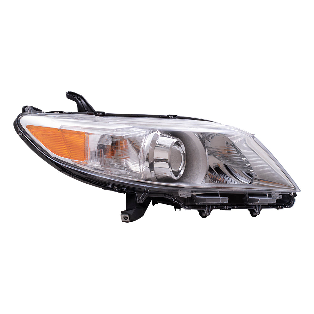 Brock Passenger Side Right Halogen Combination Headlight Assembly With Chrome Bezel Without LED Daytime Running Light Compatible With 2011-2020 Toyota Sienna 6221-0130R