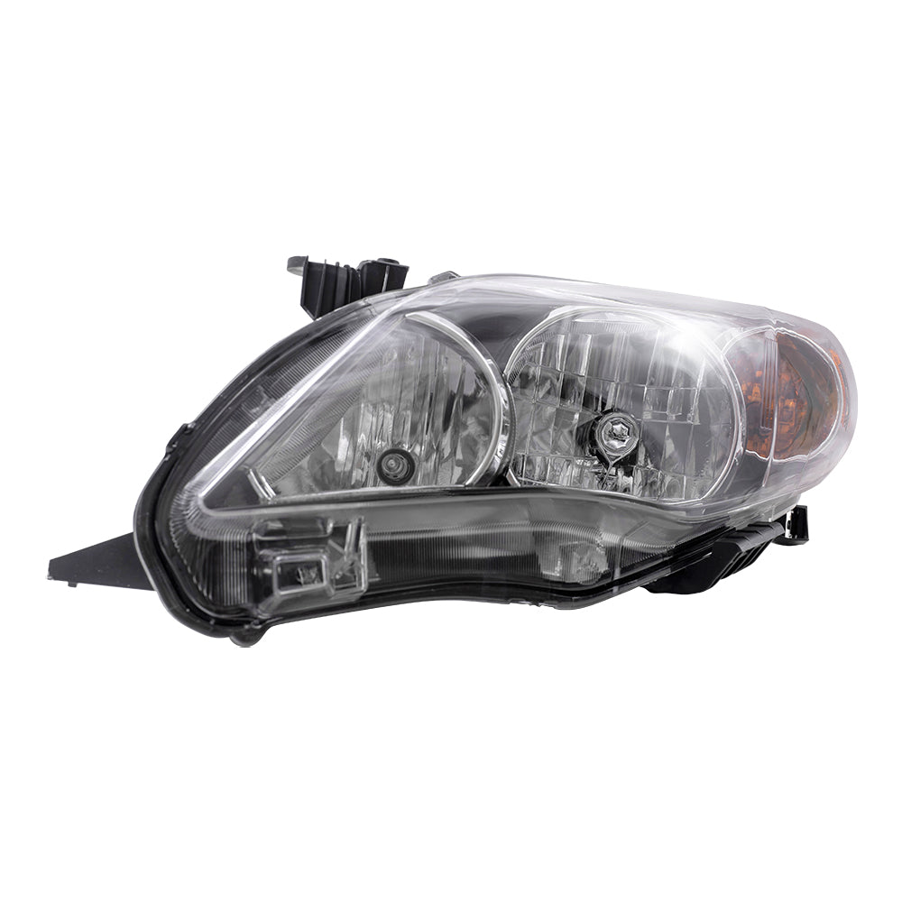 Brock Replacement Drivers Headlight Headlamp with Black Housing Compatible with Corolla 8115002B60