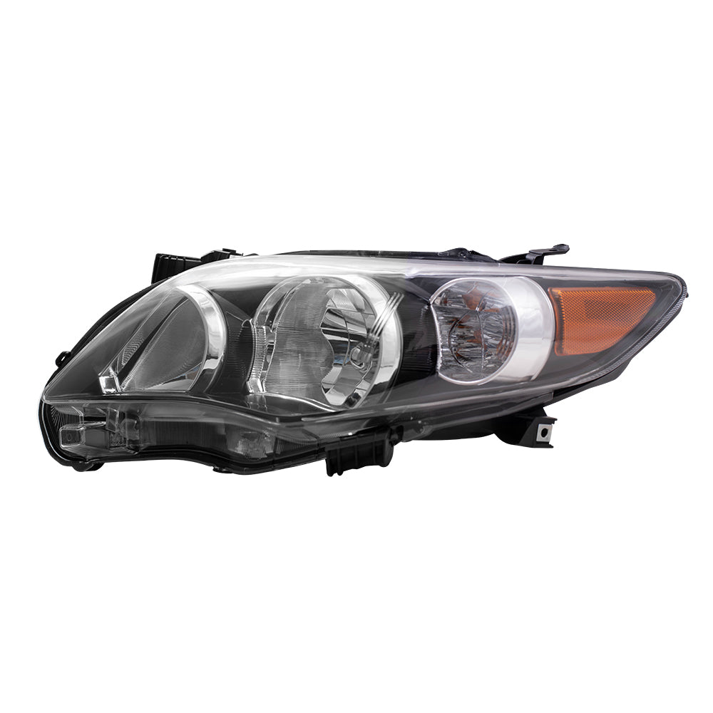 Brock Replacement Drivers Headlight Headlamp with Black Housing Compatible with Corolla 8115002B60