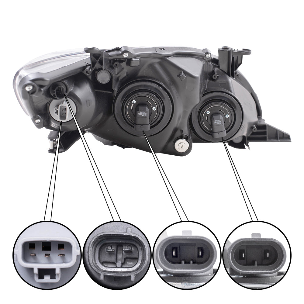Brock Replacement Drivers Headlight Headlamp with Black Housing Compatible with Corolla 8115002B60