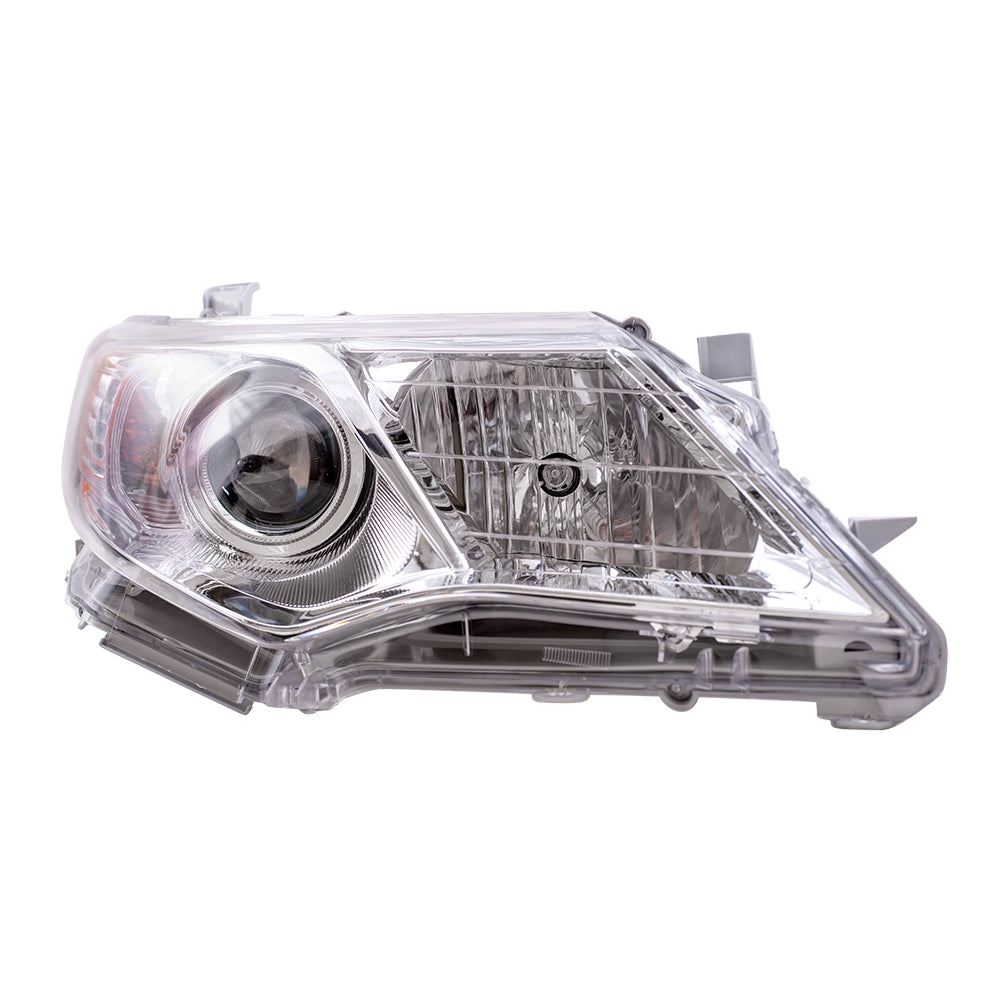 Brock Replacement Driver and Passenger Halogen Headlights Headlamps with Chrome Bezels Compatible with 12-14 Camry 8115006470 8111006470