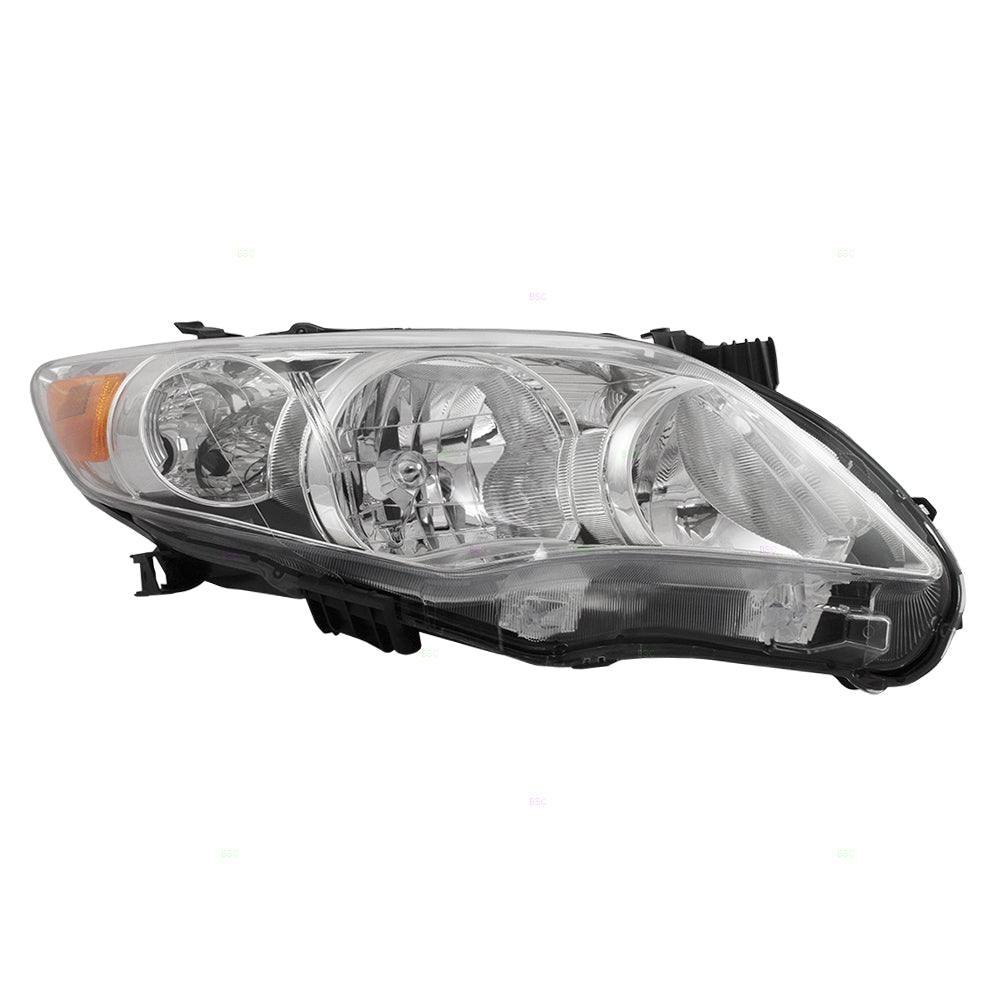 Brock Replacement Passengers Headlight Headlamp w/ Chrome Housing Unit Compatible with Corolla 81130-12F10 TO2519131
