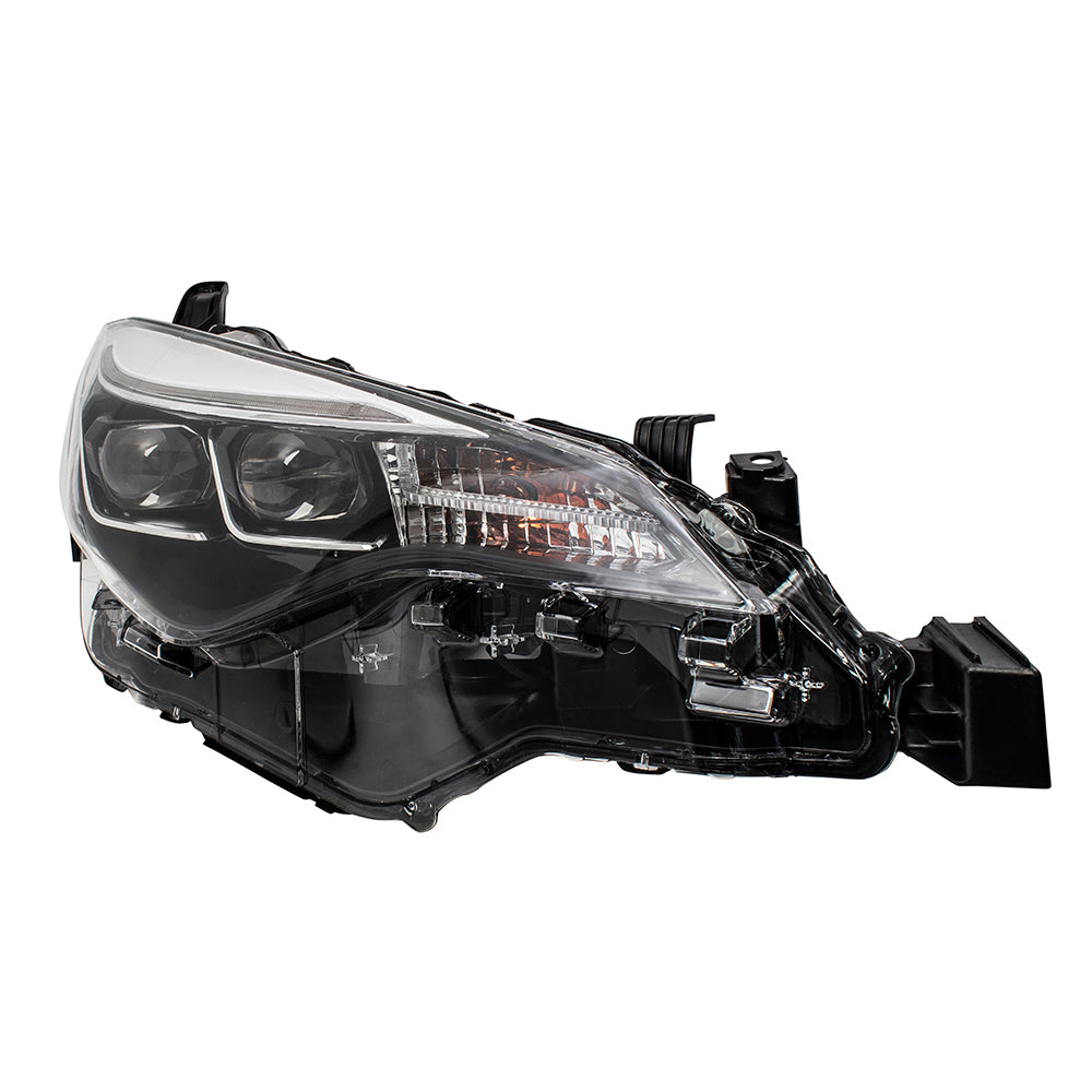 Brock Replacement Passengers Headlight Headlamp w/ Bumper Mounted LED Daytime Running Light Compatible with 17-19 Corolla 8111002M90
