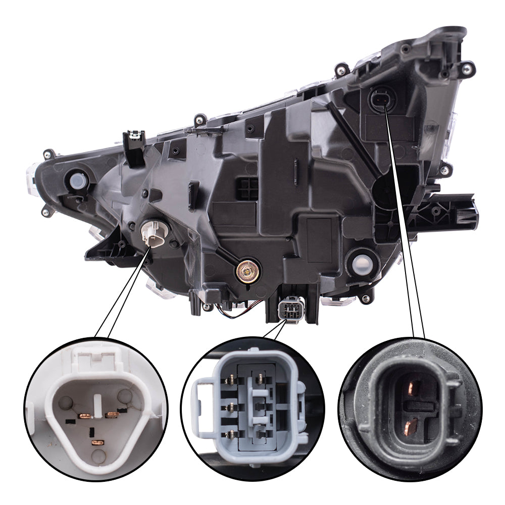 Headlight for 2019-2022 RAV4 LED LE Black NA Built w/o LED Signal w/o Adaptive 811500R152 Set