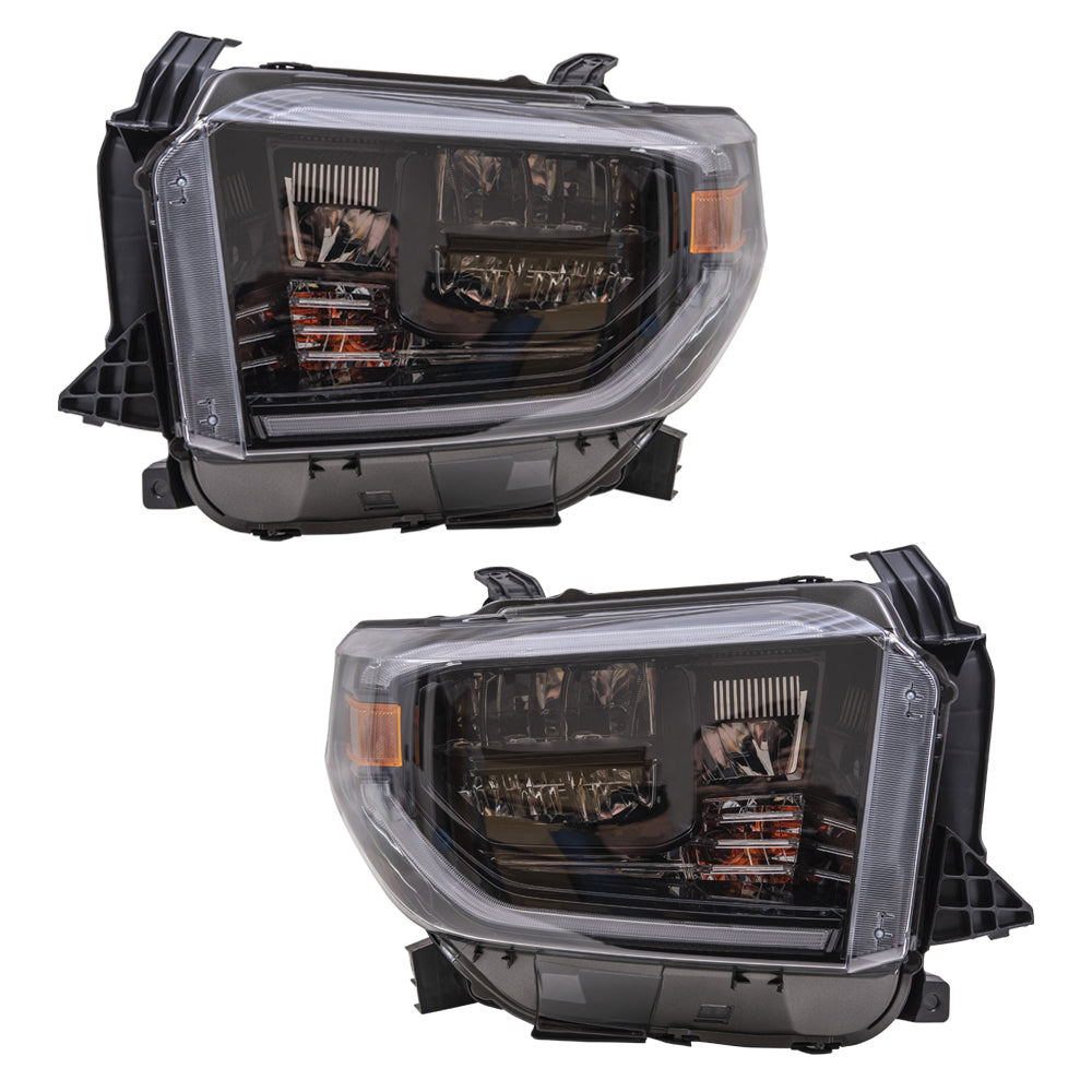 Headlight for 2019-2021 Tundra LED Smoked Chrome Accent 811500C211 Set TO2502281