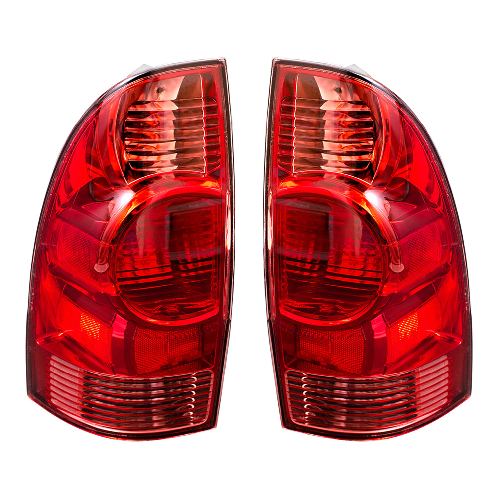 Brock Replacement Driver and Passenger Tail Lights Compatible with 05-15 Pickup Truck 8156004150 8155004150
