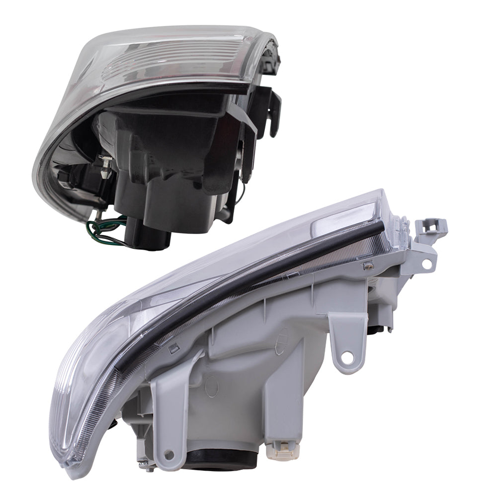 Brock Replacement Headlights Dark Chrome Bezel & Tail Lights w/ LED Center Lens Compatible with 2005-2011 Tacoma