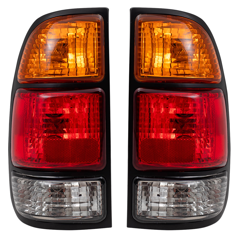 Tail Light for 2000-2006 Tundra Regular/Access Cab Standard Bed Amber Red Clear 815600C010 Set TO2800129