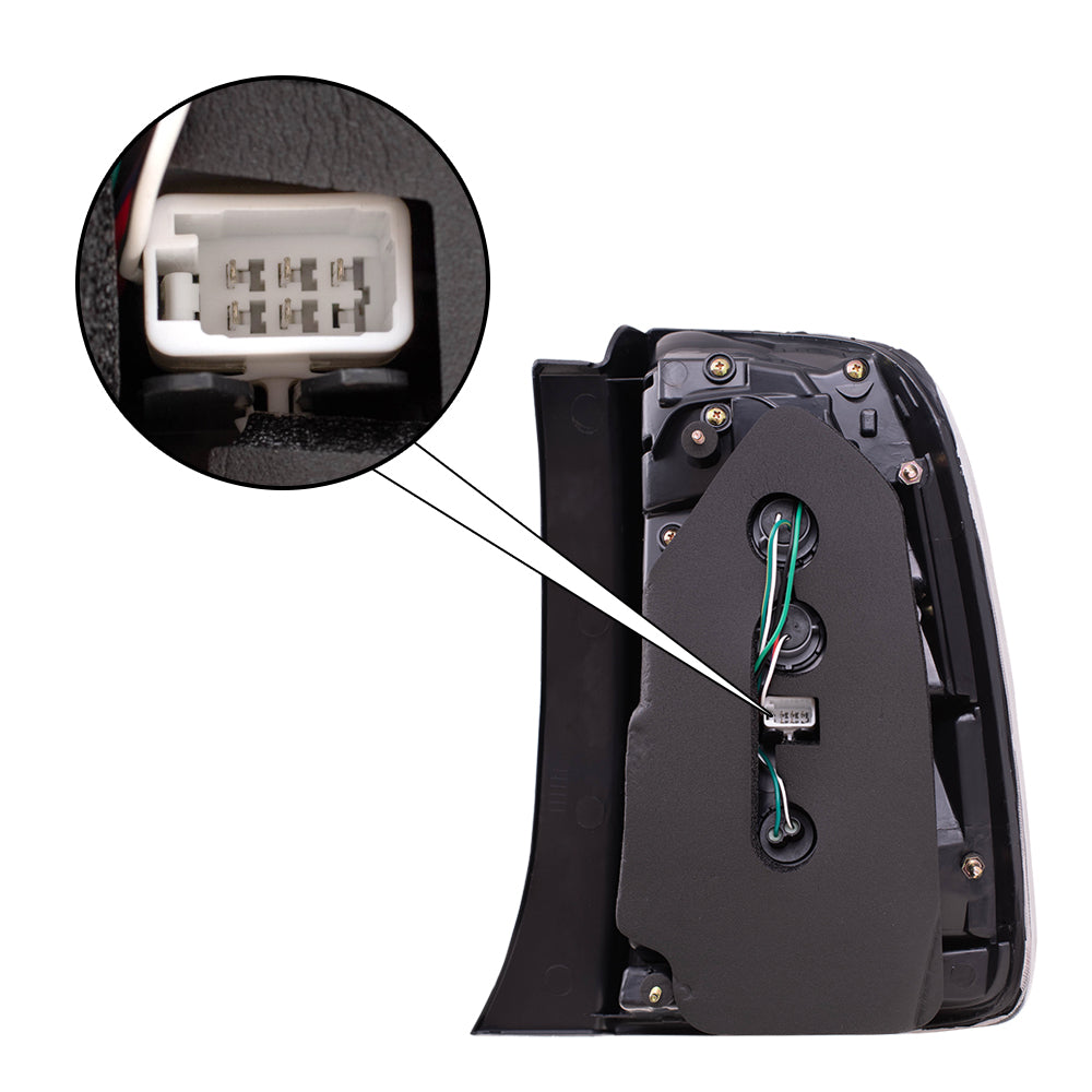 Brock Replacement Drivers Taillight Tail Lamp with Chrome Trim Compatible with 06-09 Prius 8156147100