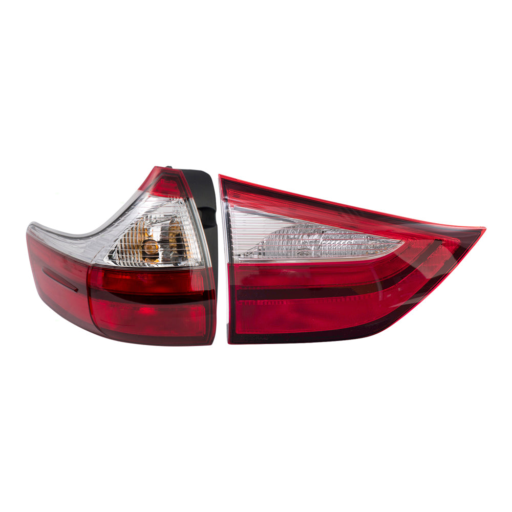Brock Aftermarket Replacement Part Driver Side Tail Light Assemblies Quarter and Liftgate Mounted Compatible with Toyota 2015-2019 Toyota Sienna EXCEPT SE