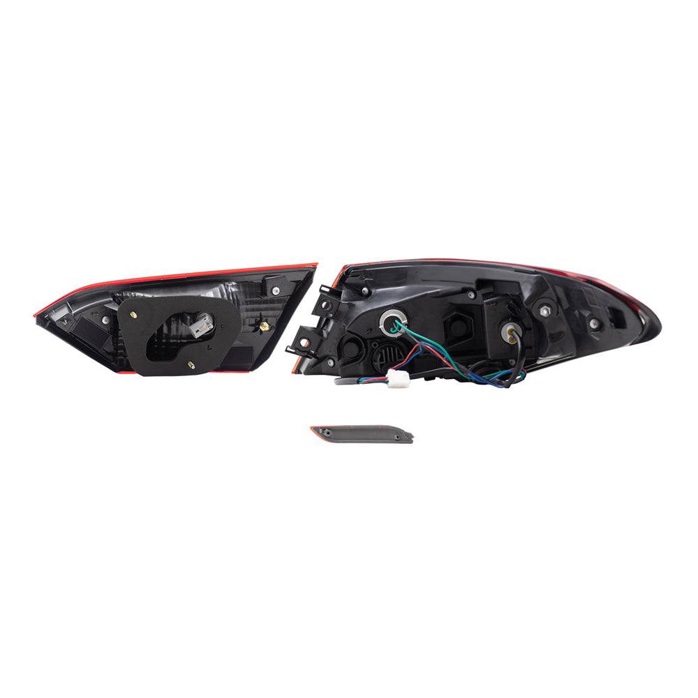Brock Replacement Driver Side Bumper Reflector & Tail Lights Quarter Mounted & Lid Mounted 3 Piece Set Compatible with 2018-2020 Camry L/LE/TRD & 18-19 Camry Hybrid LE & 2020 Camry XSE/Camry Hybrid SE