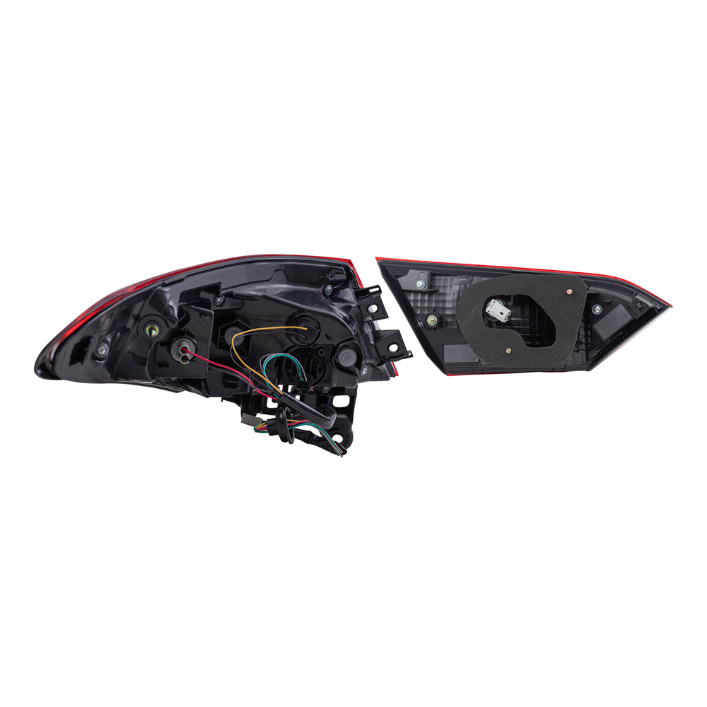 Brock Replacement Passenger Side Tail Light Assemblies Quarter Mounted & Lid Mounted Compatible with 2018-2019 Camry SE & 2018-2019 Camry Hybrid SE