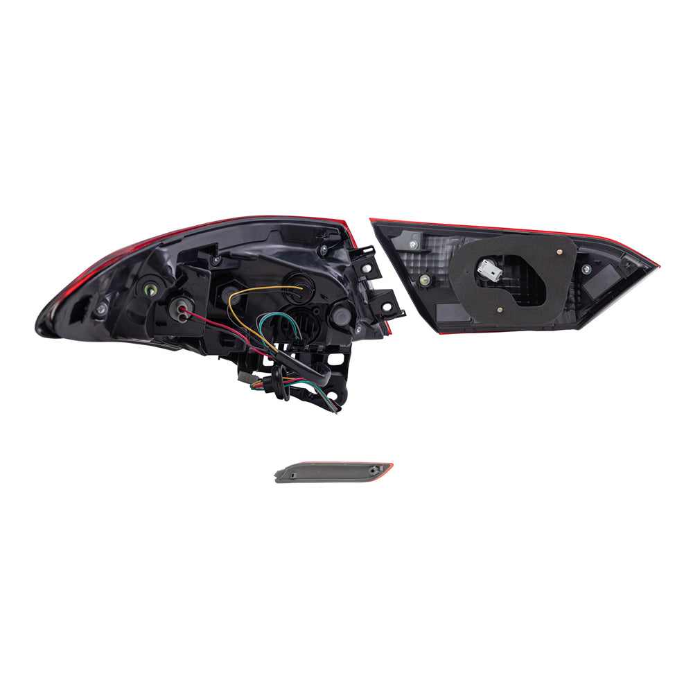 Brock Replacement Passenger Side Bumper Reflector and Tail Light Assemblies Quarter Mounted & Lid Mounted 3 Piece Set Compatible with 2018-2019 Camry SE & 2018-2019 Camry Hybrid SE