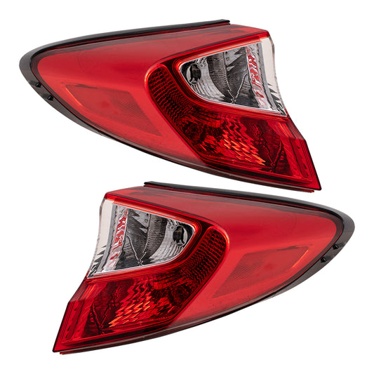 Brock Replacement Driver and Passenger Set Tail Lights Quarter Panel Body Mounted Lens Compatible with 2018-2019 C-HR