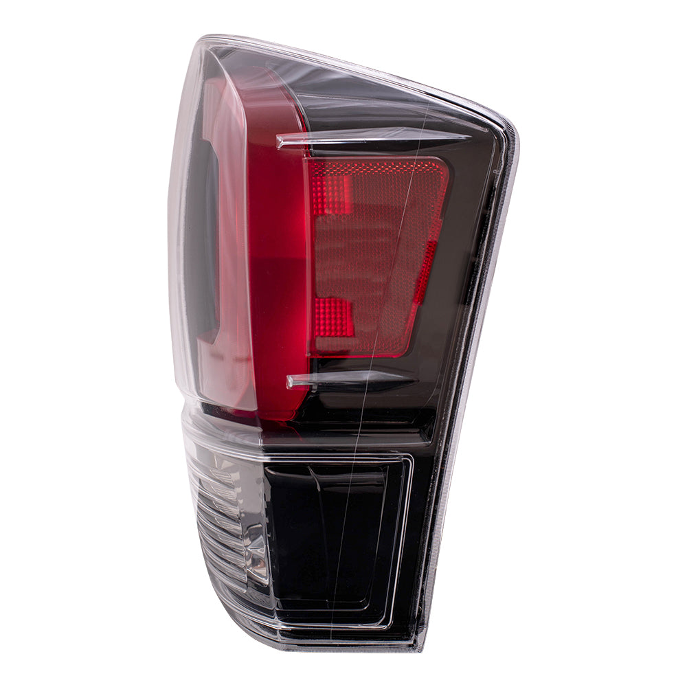 Brock Aftermarket Replacement Passenger Right Combination Tail Light Assembly With Black Bezel Compatible With 2017-2019 Toyota Tacoma