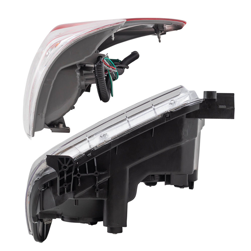 Brock Replacement 4 Pc Set Halogen Headlights with Tail Lights Compatible with 2010-2013 Tundra