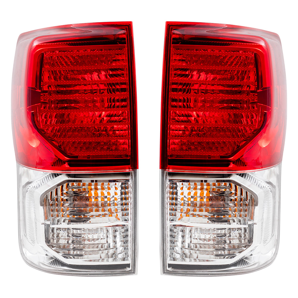 Brock Replacement Driver and Passenger Taillights Tail Lamps Compatible with 2010-2013 Tundra Pickup Truck 81560-0C090 81550-0C090
