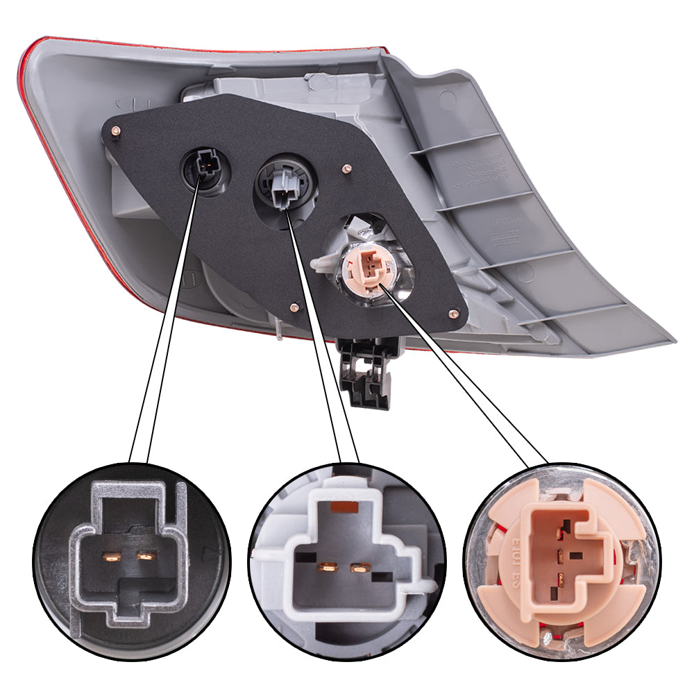 Brock Replacement Passengers Taillight Quarter Panel Mounted Tail Lamp Compatible with 12-14 Camry 81565-06470