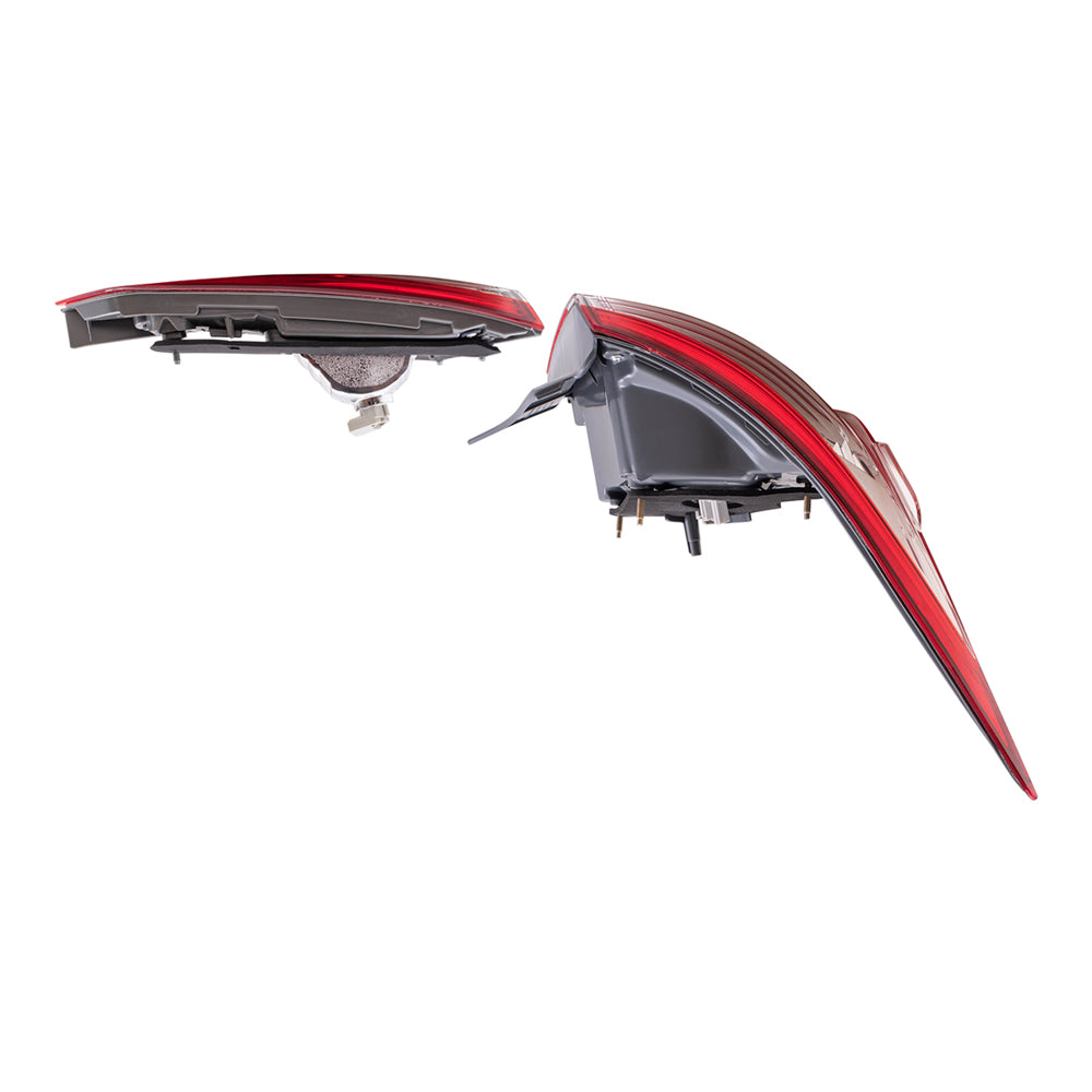 Brock Replacement Driver Side Tail Lights Quarter Mounted and Lid Mounted Set Compatible with 2014-2016 Corolla