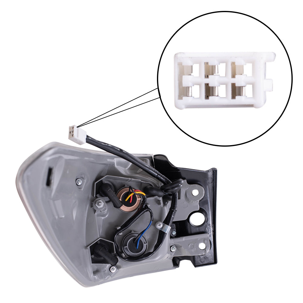 Brock Replacement Passengers Taillight Tail Lamp Quarter Panel Mounted Lens Compatible with 14-15 SUV 81550-0E100