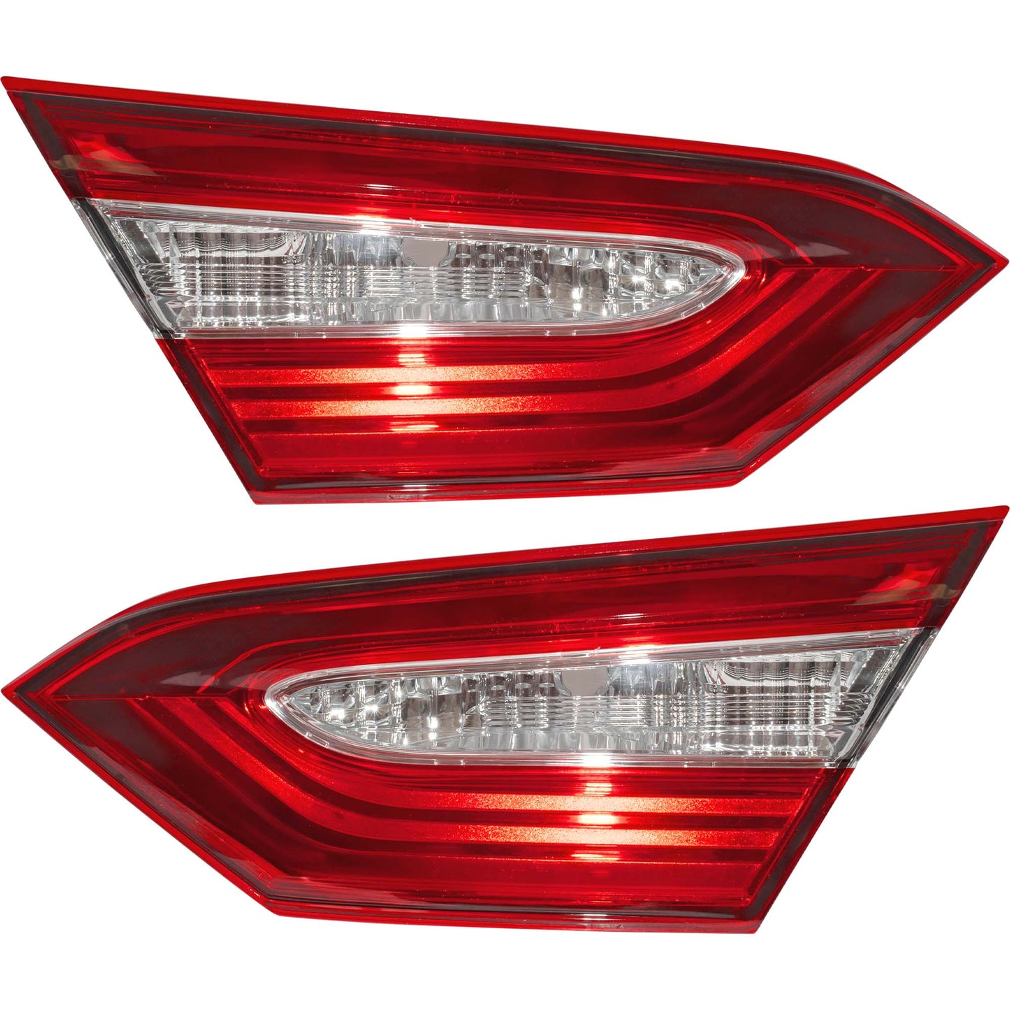 Brock Driver Left Passenger Right Combination Tail Light Assembly With Clear Back-Up Lens Lid Mounted Set Compatible with 2018-2019 Toyota Camry Japan Built LE 6222-0146LR