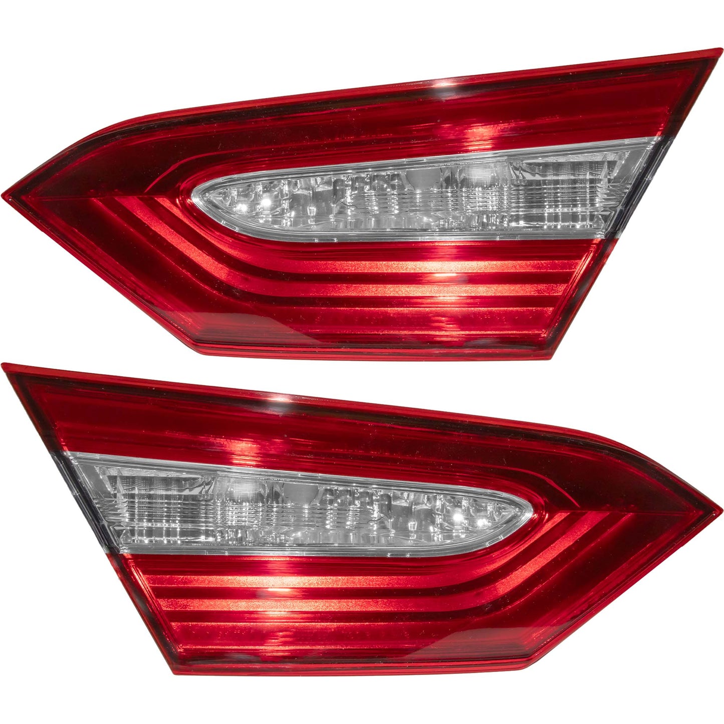 Brock Driver Side Left Passenger Side Right Combination Tail Light Assembly With Smoked Back-Up Lens Lid Mounted Set Compatible with 2018-2019 Toyota Camry SE Japan Built 6222-0147LR