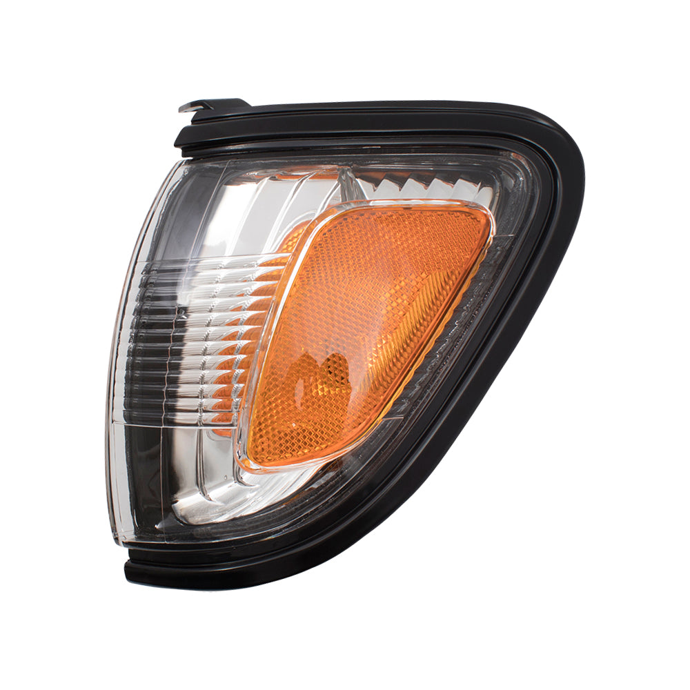 Brock Replacement Drivers Park Signal Corner Marker Light Lamp w/ Black Trim Compatible with 2001-2004 Tacoma Pickup Truck 8162004090C0