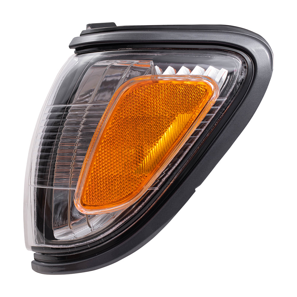 Brock Replacement Drivers Park Signal Corner Marker Light Lamp with Gray Trim Compatible with 2001-2004 Tacoma Pickup Truck 8162004070