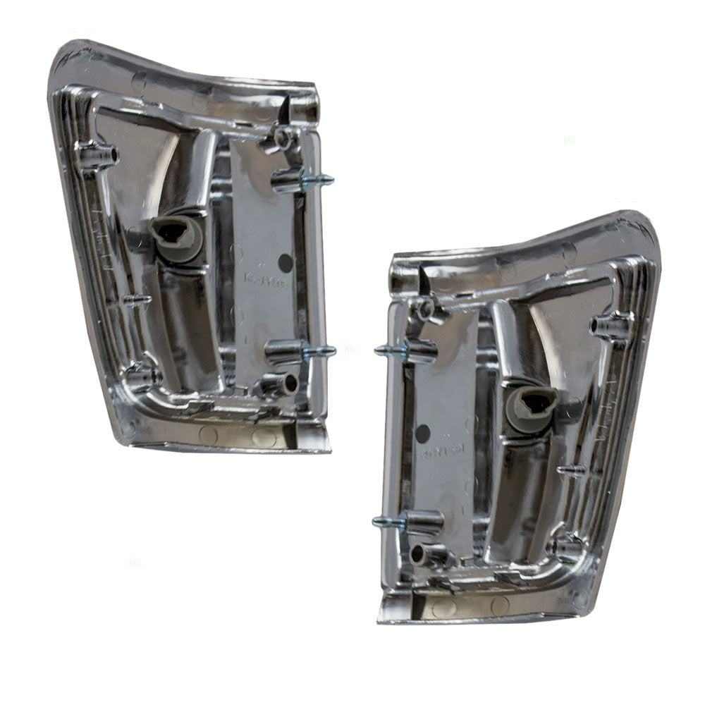 Brock Replacement Driver and Passenger Park Signal Corner Marker Lights with Chrome Trim Compatible with 1992-1995 4-Wheel Drive Pickup Truck 8162035120 8161035120