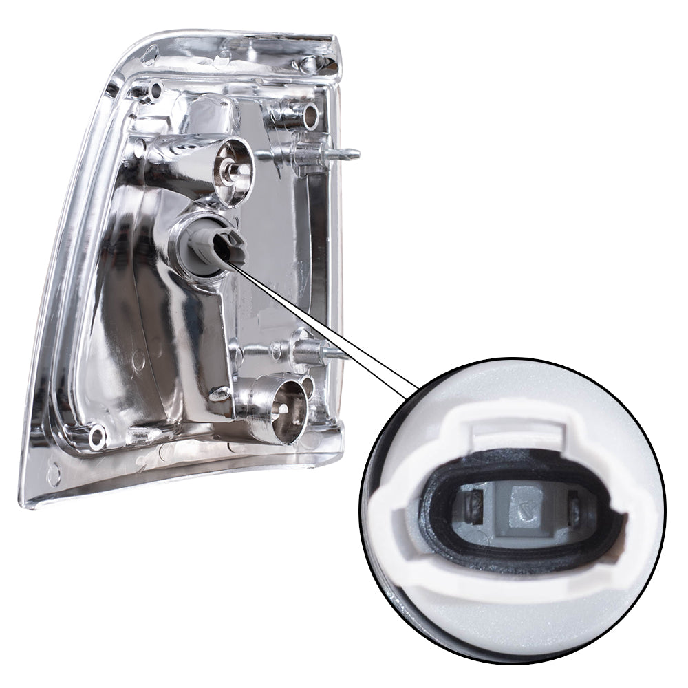 Park/Signal/Side Marker for 1989-1991 Pickup 2WD Chrome Trim for 8162089177 Left TO2520122