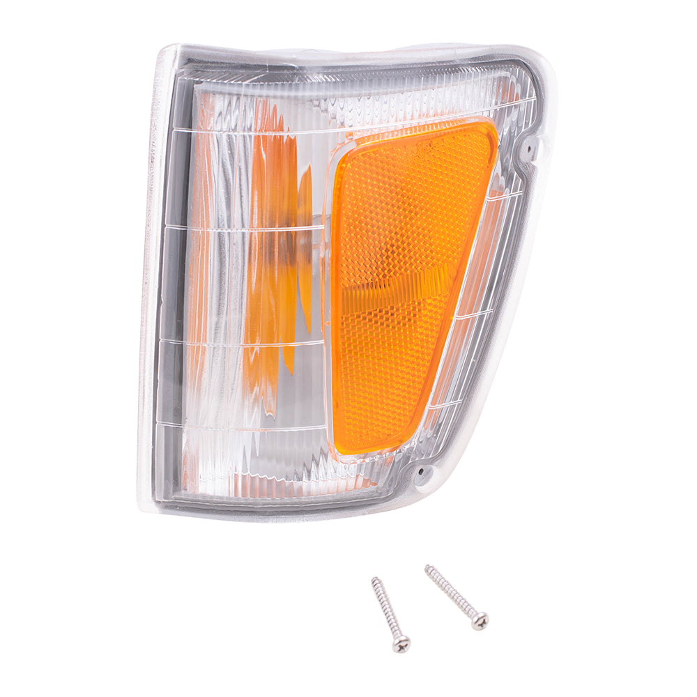 Brock Replacement Drivers Park Signal Corner Marker Light Fender Mounted Lens Compatible with 1993-1998 T100 Pickup Truck 8162034010