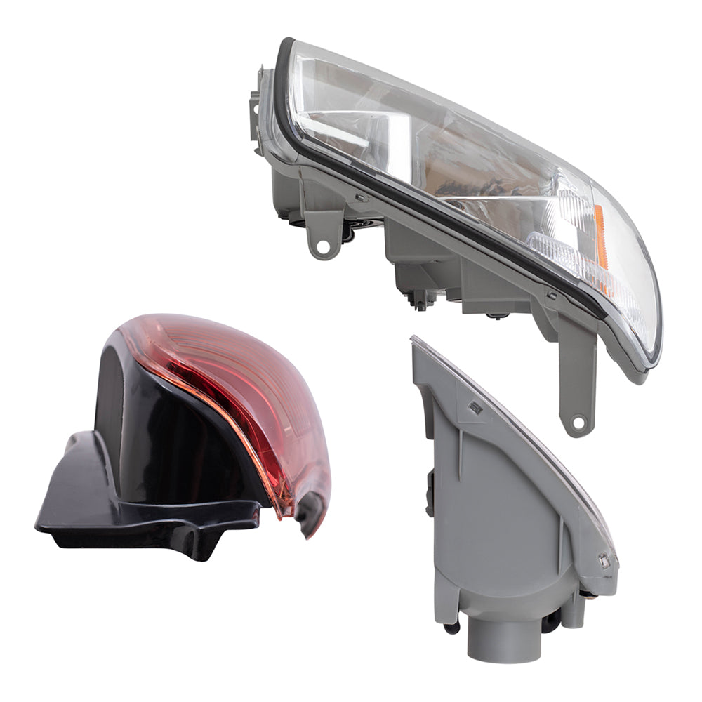 Brock Replacement Headlights Tail Lights and Front Signal Lamps with Daytime Running Lights Compatible with 2003 2004 2005 4Runner