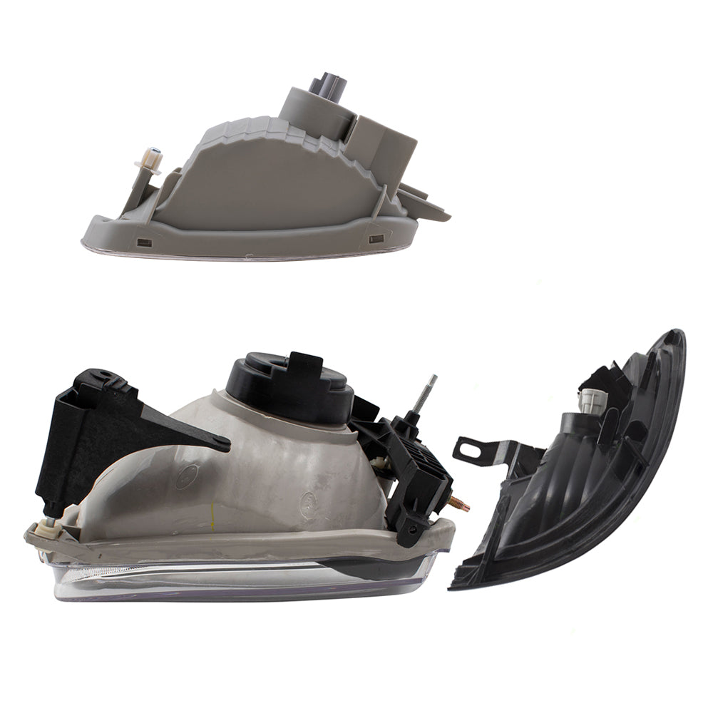 Brock Replacement 6 Pc Headlights and Signal Lights Compatible with 2001-2004 Tacoma