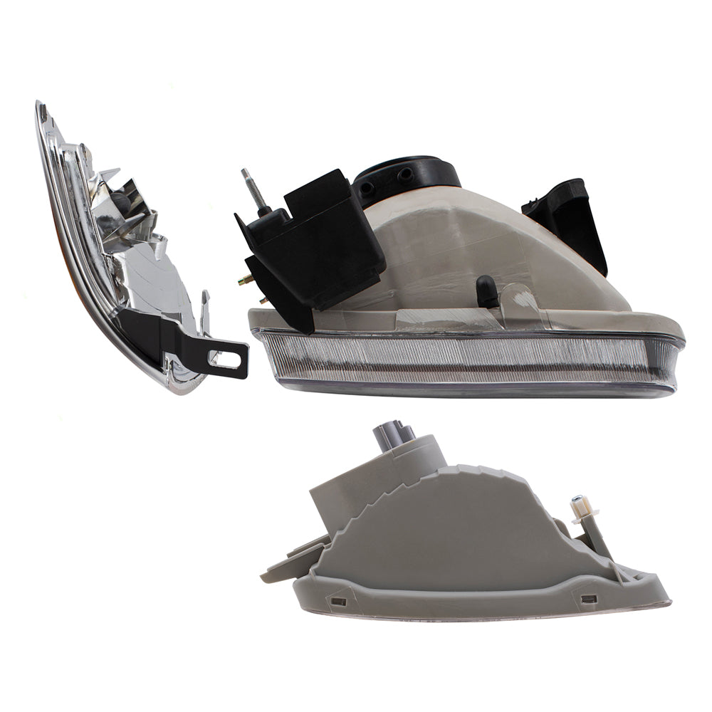 Brock Replacement 6 Pc Headlights with Front & Corner Signal Lamps Compatible with 2001-2004 Tacoma