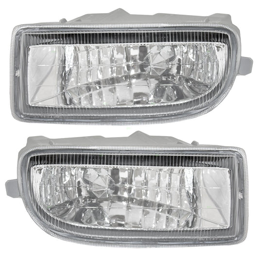 Brock Replacement Driver and Passenger Fog Lights Lamps Compatible with 1998-2007 Land Cruiser 81220-60042 81210-60122