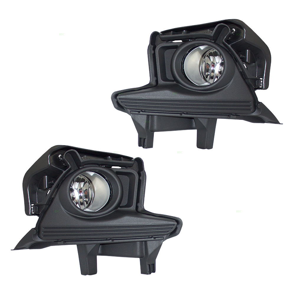 Fog Light for 2014-2019 Highlander Clear Lens w/ Bulbs Bezels Wiring Switch for 520300E020 Set TO1038177